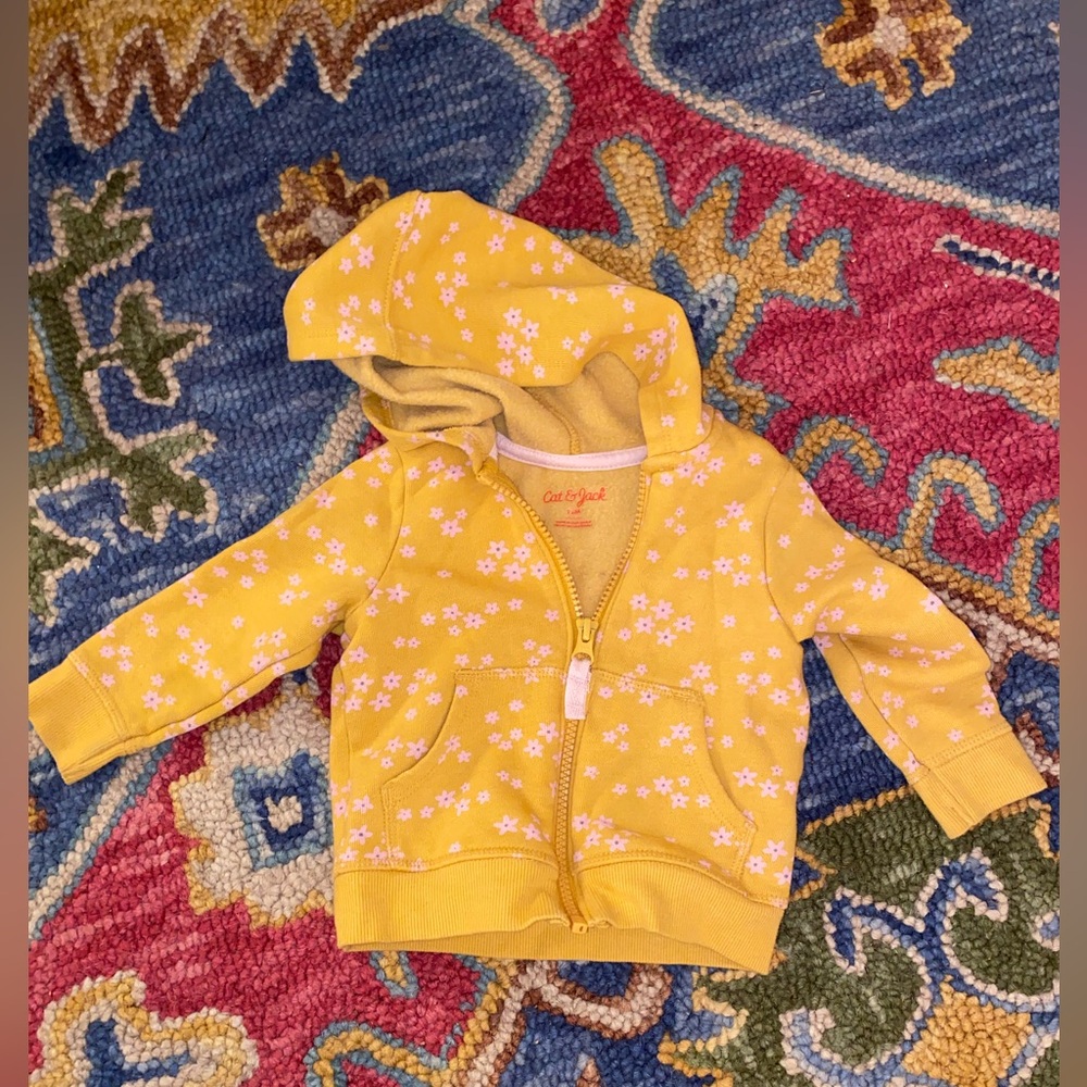 Yellow and pink flower hoodie